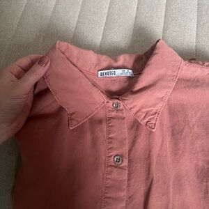 Pink Button-Up Camp Collar Shirt